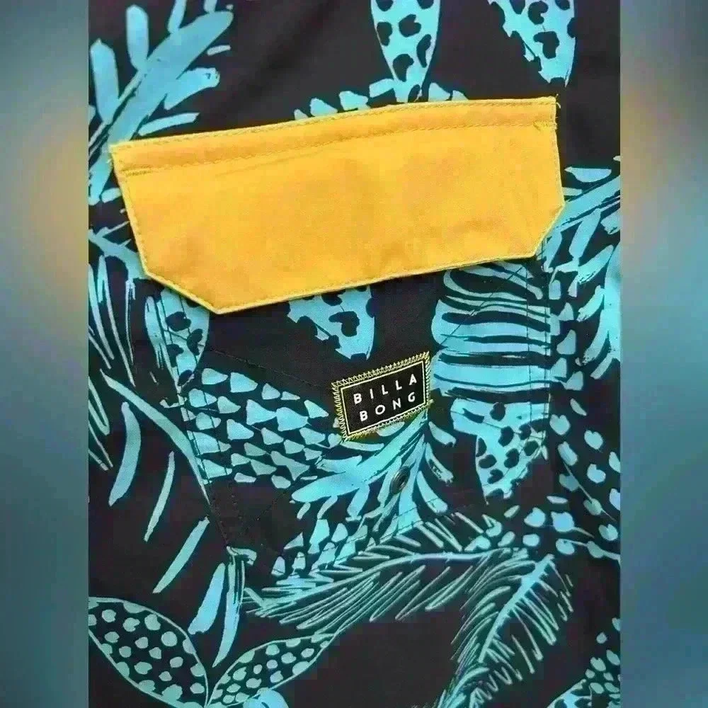 Billabong Lo Tide Tropical Board Shorts Men's Swim Suit Trunks Pockets NWOT 34